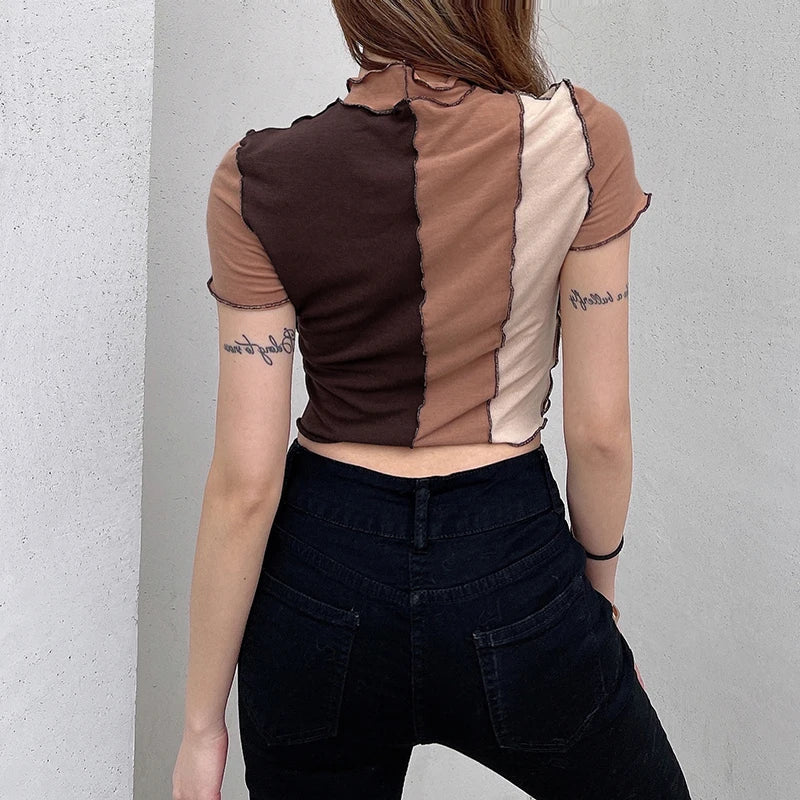 "Tonal Harmony" 
Dual Shade Brown Contrast Shirt