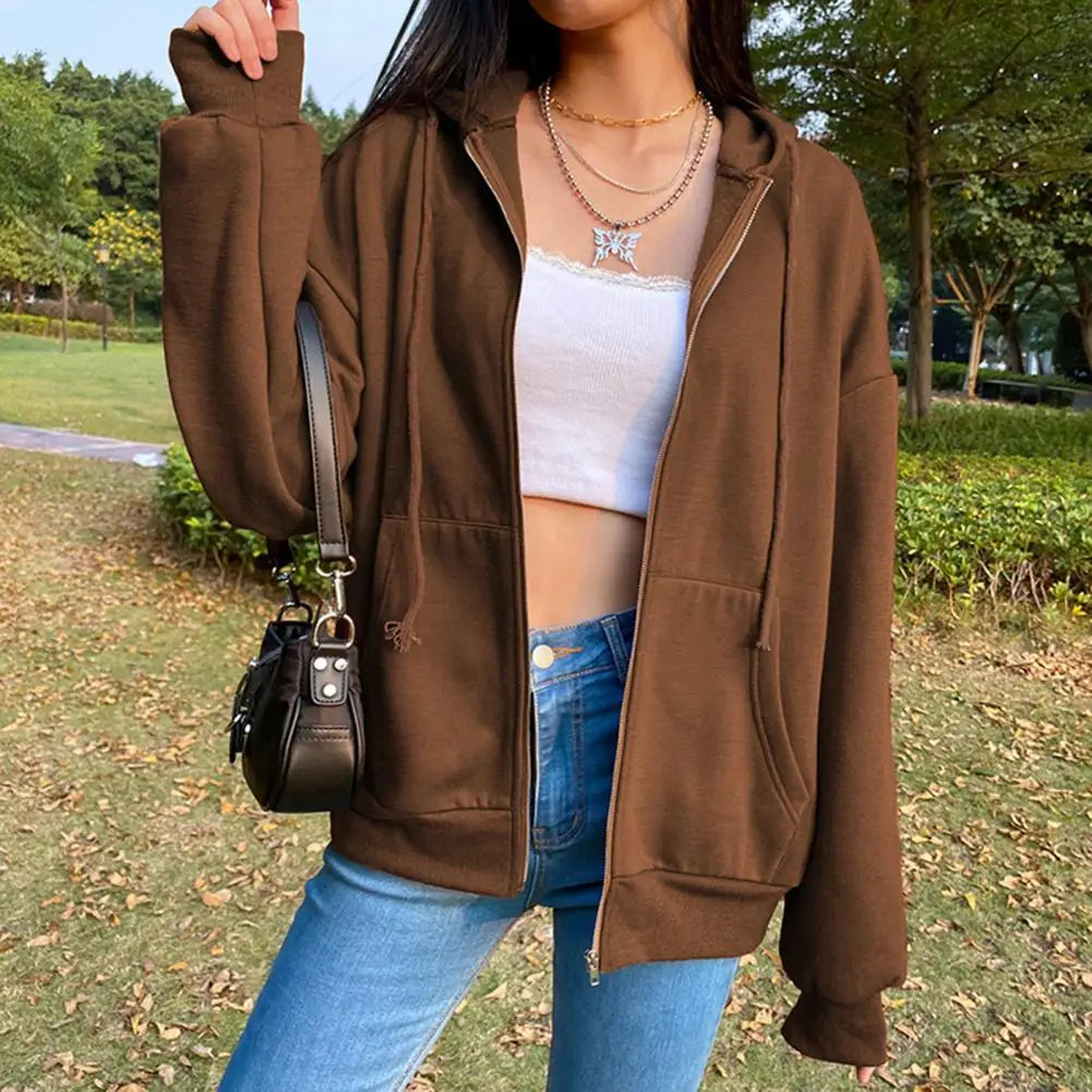 Oversized Casual Zip-up Hoodie