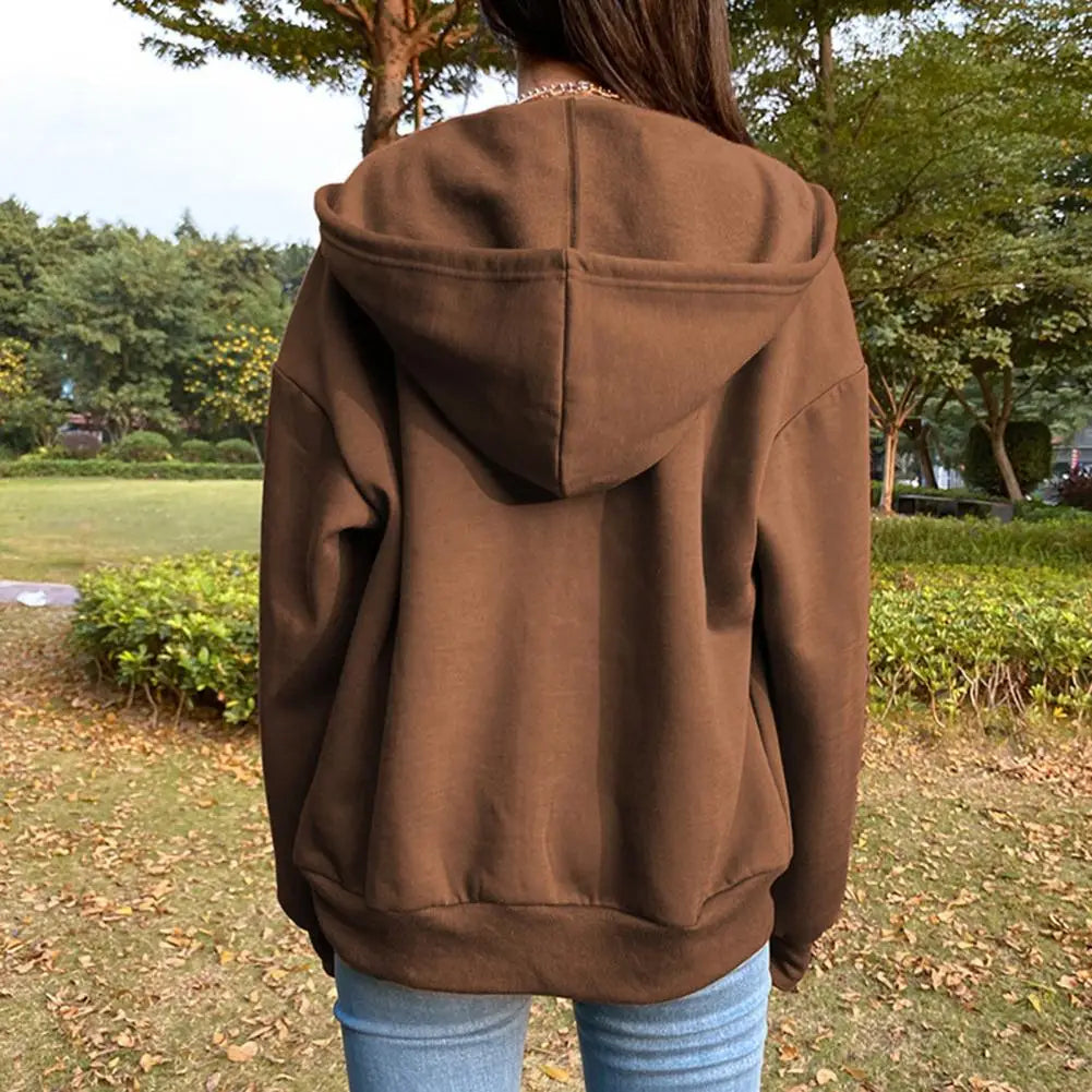 Oversized Casual Zip-up Hoodie