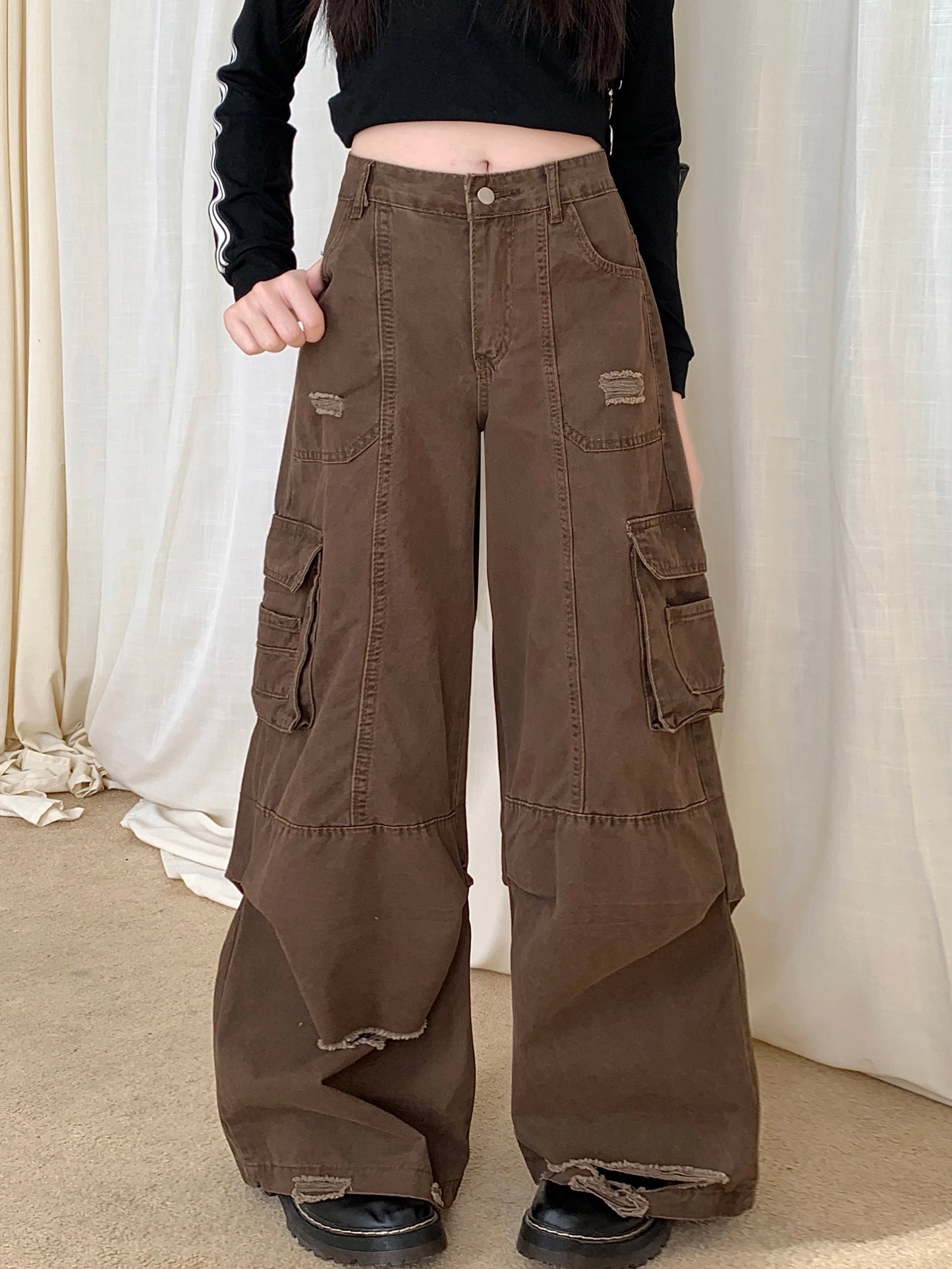 "Distressed Finish" Baggy Y2K 2.0 Pants