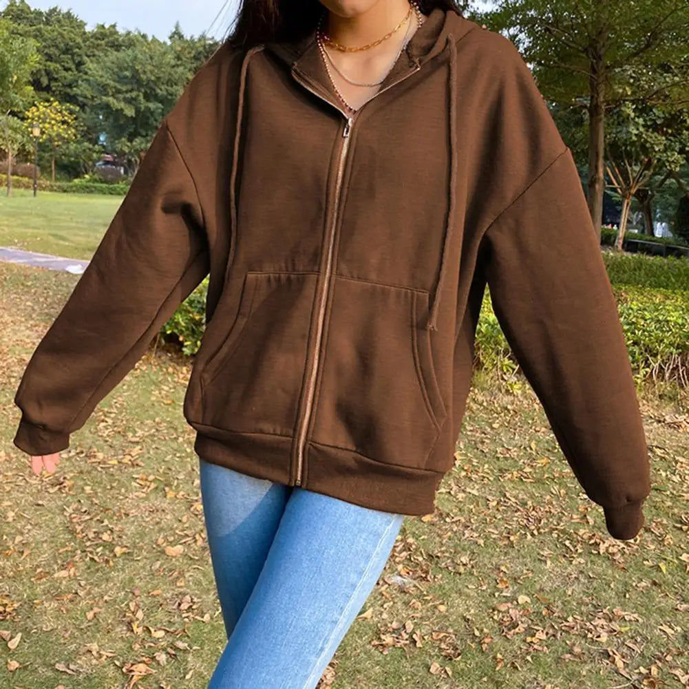 Oversized Casual Zip-up Hoodie